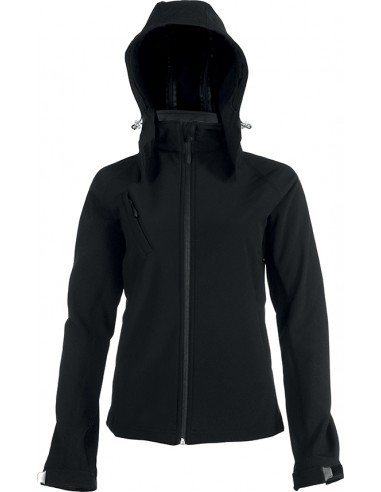 Veste softshell à capuche amovible femme + LOGO