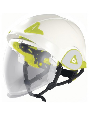 CASQUE DE CHANTIER DOUBLE COQUE AVEC VISIERE ESCAMOTABLE INTEGREE